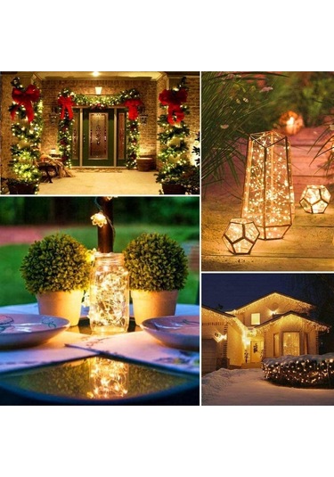 Soulader Su Geçirmez 10'lu Led Peri Işığı Seti Dış Mekan Aydınlatma Bahçe Dekorasyonu Sarı