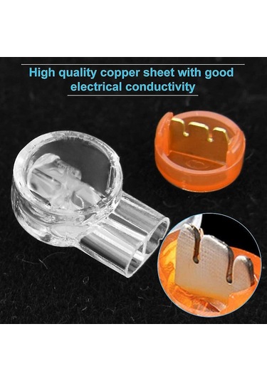 Konesam K1 Uy Jel Dolgulu Su Geçirmez Konnektör, 2 Yollu Tel Bağlayıcı, 0.4-0.7mm İletkenler İçin, Hızlı Basma Bağlantı, Turuncu/beyaz, 200 Adet