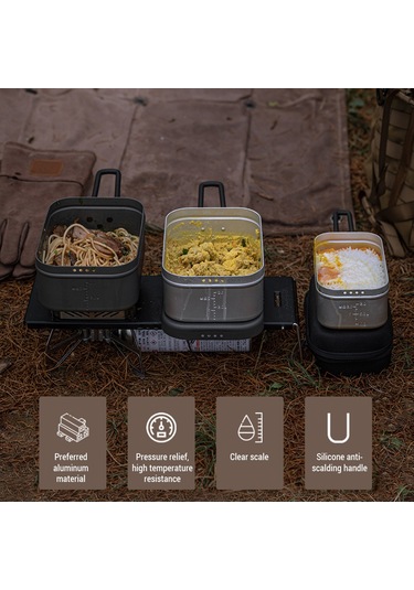 Kamp Öğle Yemeği Kutusu Katlanır Kolu Alüminyum Kamp Y25197w-l L Beyaz