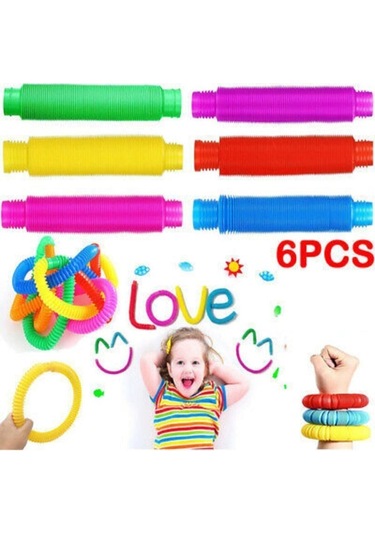 6 Adet Pop Tube Duyusal Oyuncak Fidget Zihinsel Eğitici
