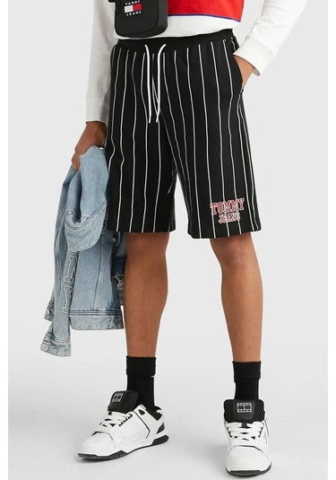 Tommy Hilfiger Tommy Jeans Oversize Pinstripe Men's Shorts Erkek Oversize Şort Siyah