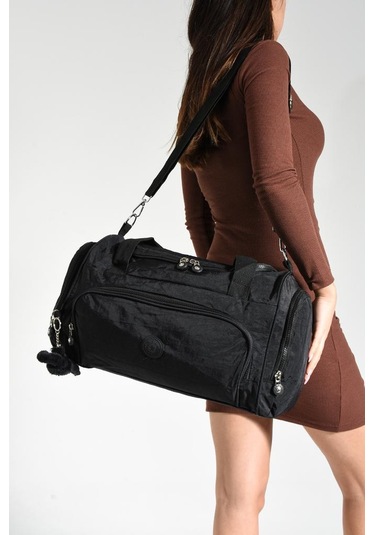 Unisex Kabin Boy Çapraz Askılı Omuz Çantası Seyehat Spor Çantası Hafif Klinkır Kumaş 40 25 Cm Siyah