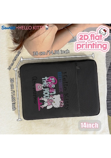 Honeybeeshop Sanrio Hello Kitty 35 56 Cm Siyah Laptop Kilifi Ve Cantasi Blingy Retro Tasarim Siyah