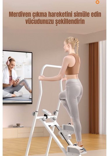 Robo Katlanabilir Dikey Tırmanma Egzersiz Aleti Yeni Versiyon Beyaz