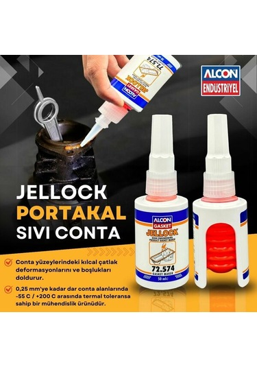 Alcon M-3330 Portakal Sıvı Conta 50 Ml Jellock Orange