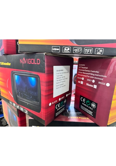 Navigold 9 İnc Usb Sd Koltuk Başlığı Monitör 2 Adet Touch Scren