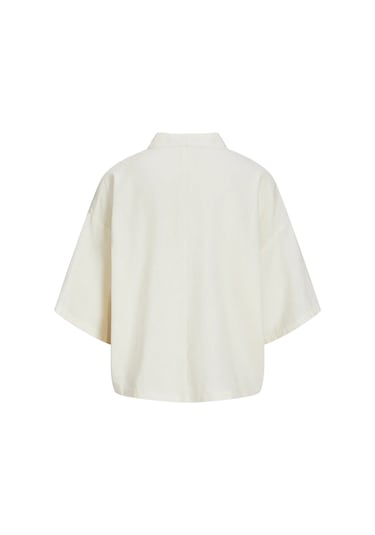 Jjxx Kadın Jxbreeze Bağlama Detaylı Keten Gömlek 12270942 Ekru Ekru