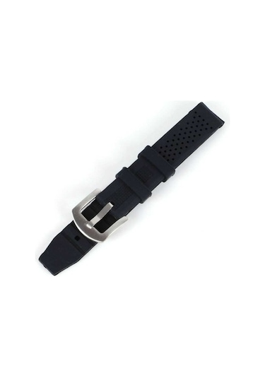 Siyah 1.Kalite Kauçuk Silikon Saat Kordonu 20Mm Slikon Saat Kayış