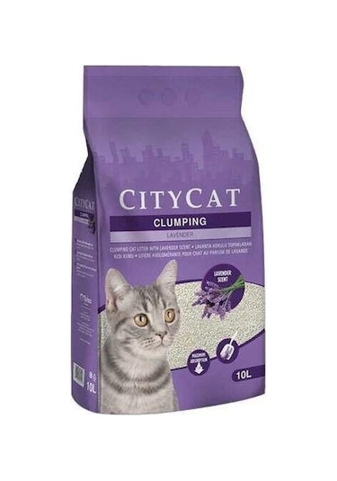 City Cat Lavanta Kokulu Topaklaşan Bentonit Kedi Kumu 10 L