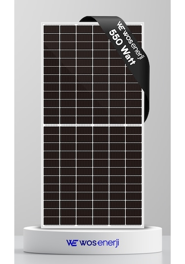 Wos Enerji Güneş Paneli Bifacial Half-Cut 550 W Perc 144 Hücreli Çift Yönlü Solar Panel