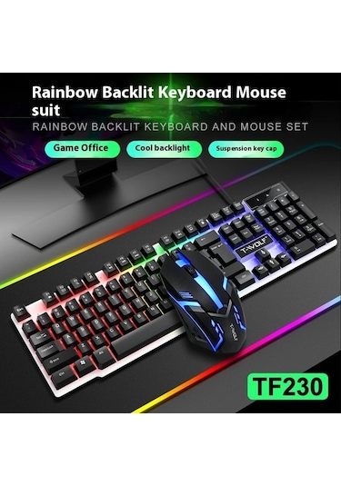 Techbloom Ergonomic Kablolu Klavye Ve Fare Seti White Mekanik Dokunus Temiz Ses Pc Notebook Windows Mac Uyumlu Diğer