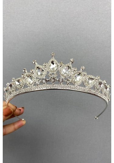 FdayAksesuar Gelin Saç Aksesuarı Ade Model Küçük Damla Taşlı Gelin Tacı FRDY31650