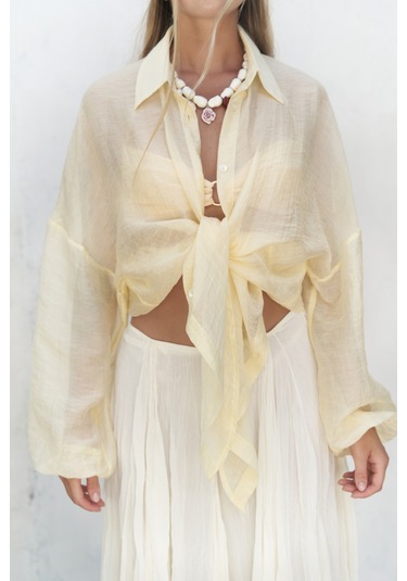 Lyra Oversize Sarı Gömlek sarı