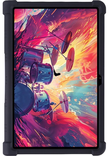 Lenovo Xiaoxin Pad Studio 11,5 İnç/tab Plus Silikon Kılıf Ve Destek Standı Sağlam Koruyucu Kapak - Siyah Tablet Kılıfı