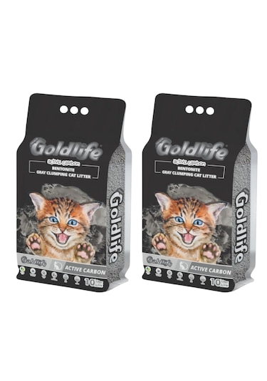 Goldlife Premium Aktif Karbon Kedi Kumu 10 Lt X 2 Adet