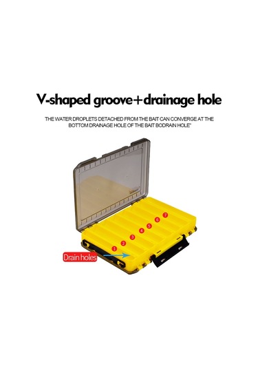 Proberos H1000 Çift Taraflı Yem Kutusu Yem Aksesuarları İçin El Tipi Çift Katmanlı Saklama Kutusu, Stil: Bir Model Sarı