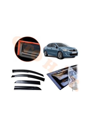 Citroen C Elysee Cam Rüzgarlığı Parlak Siyah Tam Uyumlu
