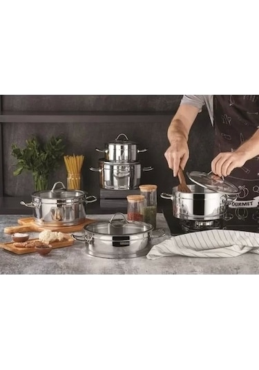 Kahramanlar Sırma Tencere Seti 10 Parça Çok Renkli