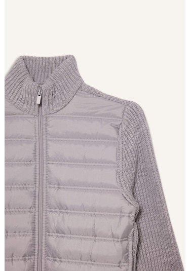 Defacto Erkek Çocuk Yarım Balıkçı Yaka Fermuarlı Triko Hırka C1765a825augr400 Gri