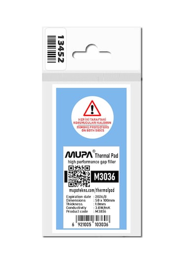 Mupa Termal Ped / Thermal Pad 1.0Mm 3.0W/Mk 5X10Cm M3036