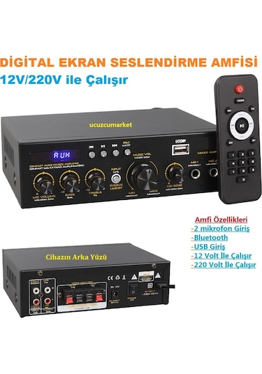 Digital Ekran Seslendirme Amfisi Usb/sd/uk Bluetooth Eko-2 Mik. Girişli