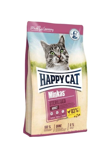 Happy Cat Minkas Sterilised Tavuklu Kısırlaştırılmış Yetişkin Kedi Maması 10 KG