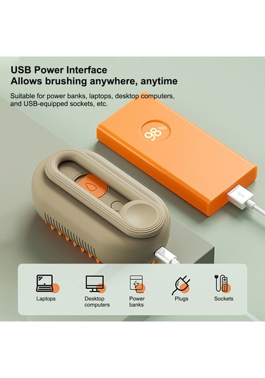 Vkemall Kedi Köpekler İçin 3'ü Bir Arada Usb Uçlu Spreyli Masaj Tarak, Hassas Deri Dostu, Tüy Toplama Ve Temizleme Fonksiyonu, Süt Kahve Rengi