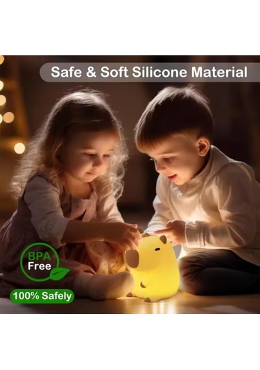 Sevimli Karikatür Kapibara Gece Lambası Silikon Hayvan Figürlü