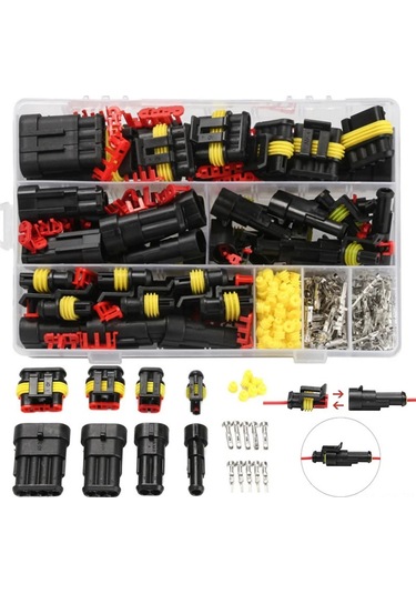 Youmex 352 Adet Su Geçirmez Araç Bağlantı Seti - 1-4 Pinli Erkek/dişi Soket Ve Terminale, Motosiklet, Araba, Kamyon Uyumlu, Kolay Kurulum