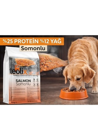 Teolix Somonlu Yetişkin Köpek Maması 15 Kg %25 Protein %12 Yağ