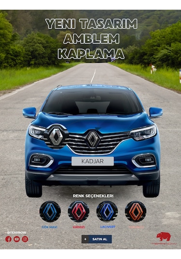 Renault Kadjar 2018-2024 Yeni Tasarım Amblem Kaplama Sticker