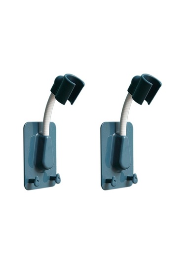 Primepickings Pembe 2 Parça 360 Derece Ayarlanabilir Duş Başlığı Braketi Delmesiz Duvara Monte Evrensel 2 Katlı Gri