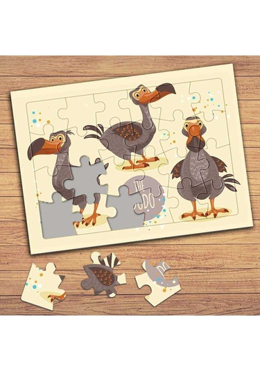 Sevimli Hayvan Kuş Çocuklara Özel Puzzle Yapboz Tablo-41460