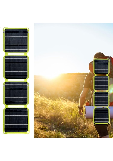 Suntek Katlanabilir Güneş Paneli Şarj Cihazı Acil Durum Sarı