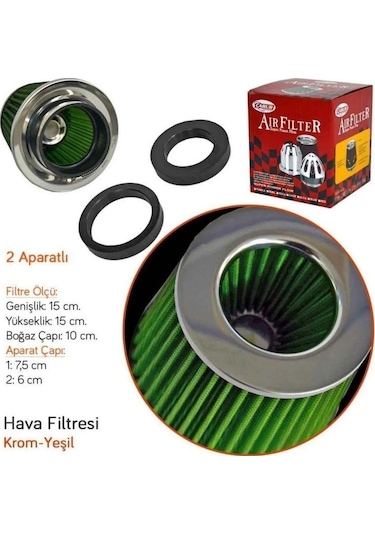 Carmind Performans Hava Filtresi Yeşil 75mm