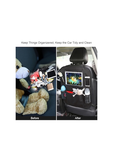 Vkemall Siyah 600d Poliester Araba Koltuk Organizörü - 54.5x46cm - 260g Taşıma Ve Depolama Çözümü