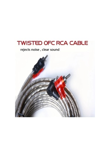 Hightower Gri 5m 10ga Rca Ses Kablosu Yüksek Kalite Bakır Ses Sistemi Amplifikatör