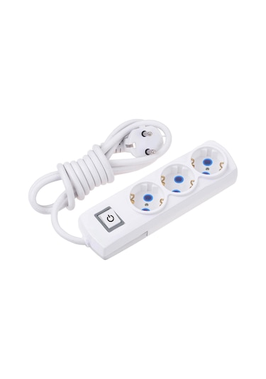 Üçlü Topraklı Anahtarlı Grup Priz 3mt Tunç T-3a