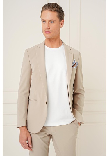 C 680 Slim Fit Bej Spor Ceket Bej