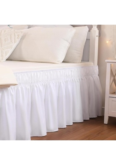 Novahub Bej 4 Boyut 14 İnç Damla Elastik Fırfır Yatak Etekleri 80x60inch 200x150cm Bej