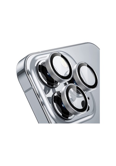 Buff Iphone Uyumlu 13 Pro / 13 Pro Max Uyumlu Kamera Metal Lens Koruyucu Gümüş