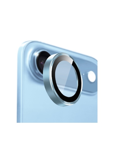 Buff Apple Uyumlu iPhone 17 Air Metal Kamera Lens Koruyucu Light Blue Açık Mavi