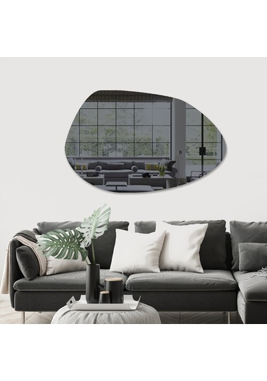 Decorıta Ayna - Tasarım Şekilli Oval Ayna - 119Cm X 79Cm Çok Renkli