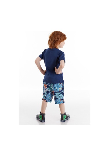 Denokids Surfer Croco Erkek Çocuk Şort Takım Çok Renkli