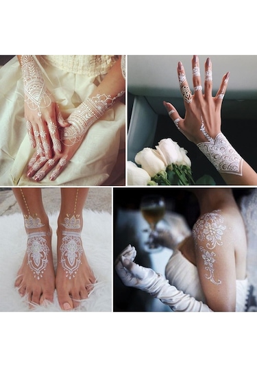 Enhavalı Beyaz Kına Gelin Dövmesi Model6