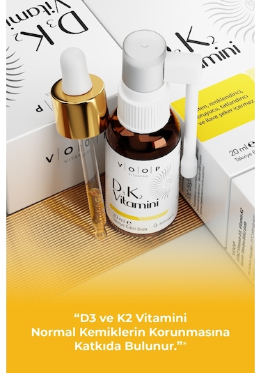 Voop D3K2 Vitamini D3 Vitamini D Vitamini Sprey Ve Damla 20 ML