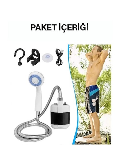 Robo Şarjlı Portatif Taşınabilir Duş Beyaz