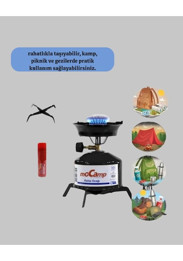 Kamp Ocağı Seti Taşınabilir Tüp Ve Denge Aparatlı Çok Renkli