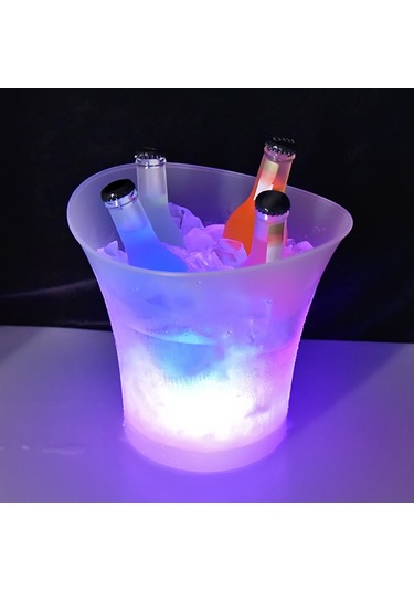 Neevoyu 5l Hacimli Led Renk Değiştiren Işıklı Buzluk - Ergonomik Kavisli Tasarım, Ip65 Su Geçirmez, Taşınabilir, Temizliği Kolay Beyaz