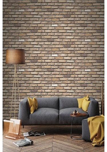 Zümrüt Exclusive Tuğla Desenli Duvar Kağıdı 9030-1